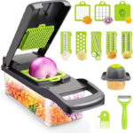 PLATINUM 16-In-1 Quicker Vegetable Chipper Slicer Grater & Chopper Vegetable & Fruit Grater & Slicer (1 Chopper, 16 Slicer)